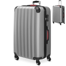 Hartschalenkoffer XL Rollen 360º Reisekoffer 90L Silber ABS Hartschalenkoffer XL Rollen 360º Reisekoffer 90L Silber ABS