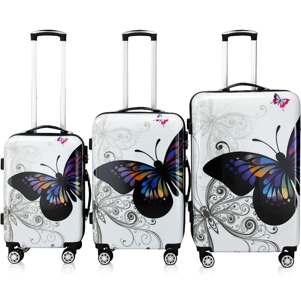 Hartschalenkoffer-Set Butterfly 3-tlg Polycarbonat Hartschalenkoffer-Set Butterfly 3-tlg Polycarbonat