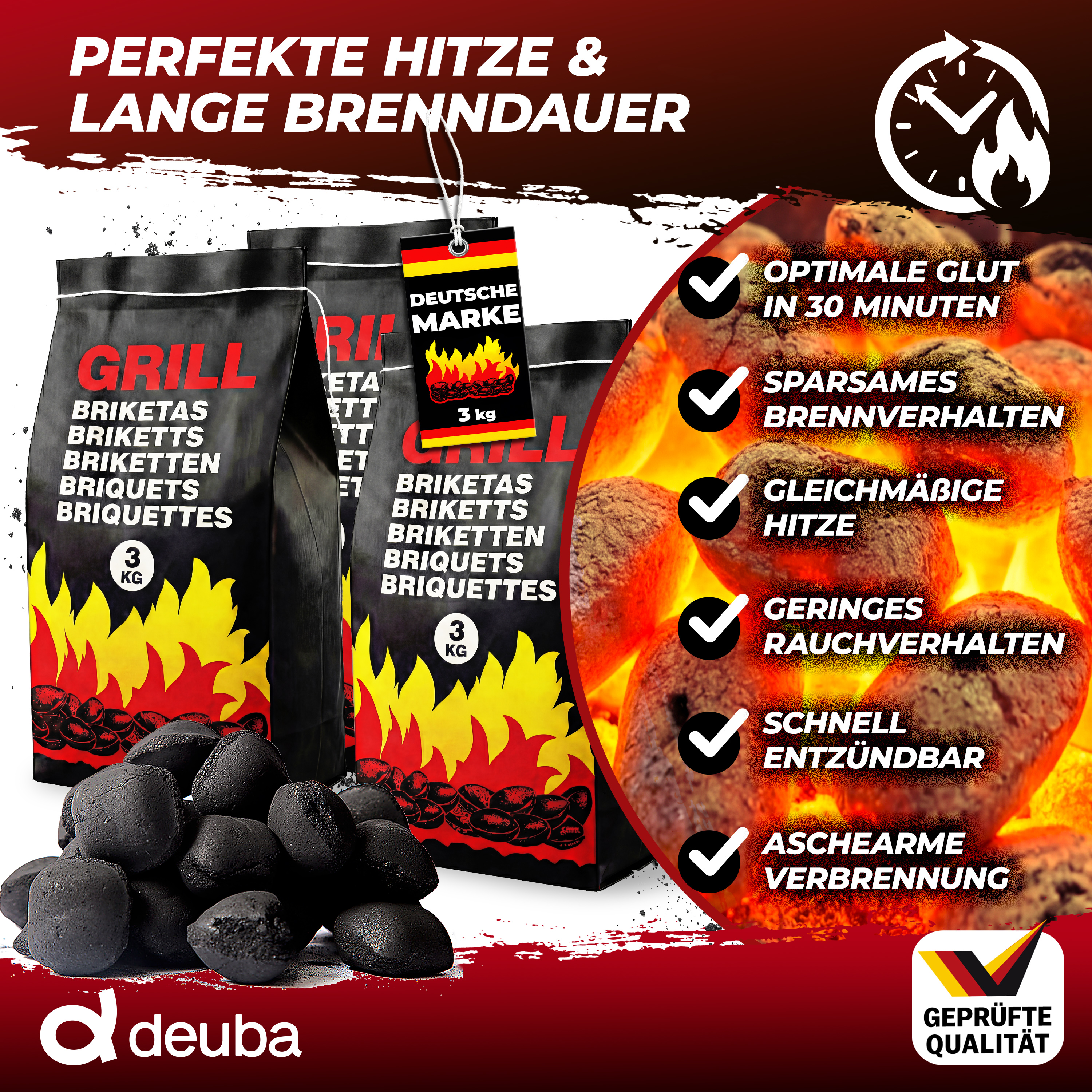Holzkohlebriketts 2er-Set je 3kg – Bild 2