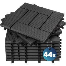 WPC Fliesen 44er-Set Mosaik Anthrazit - 30x30cm WPC Fliesen 44er-Set Mosaik Anthrazit - 30x30cm
