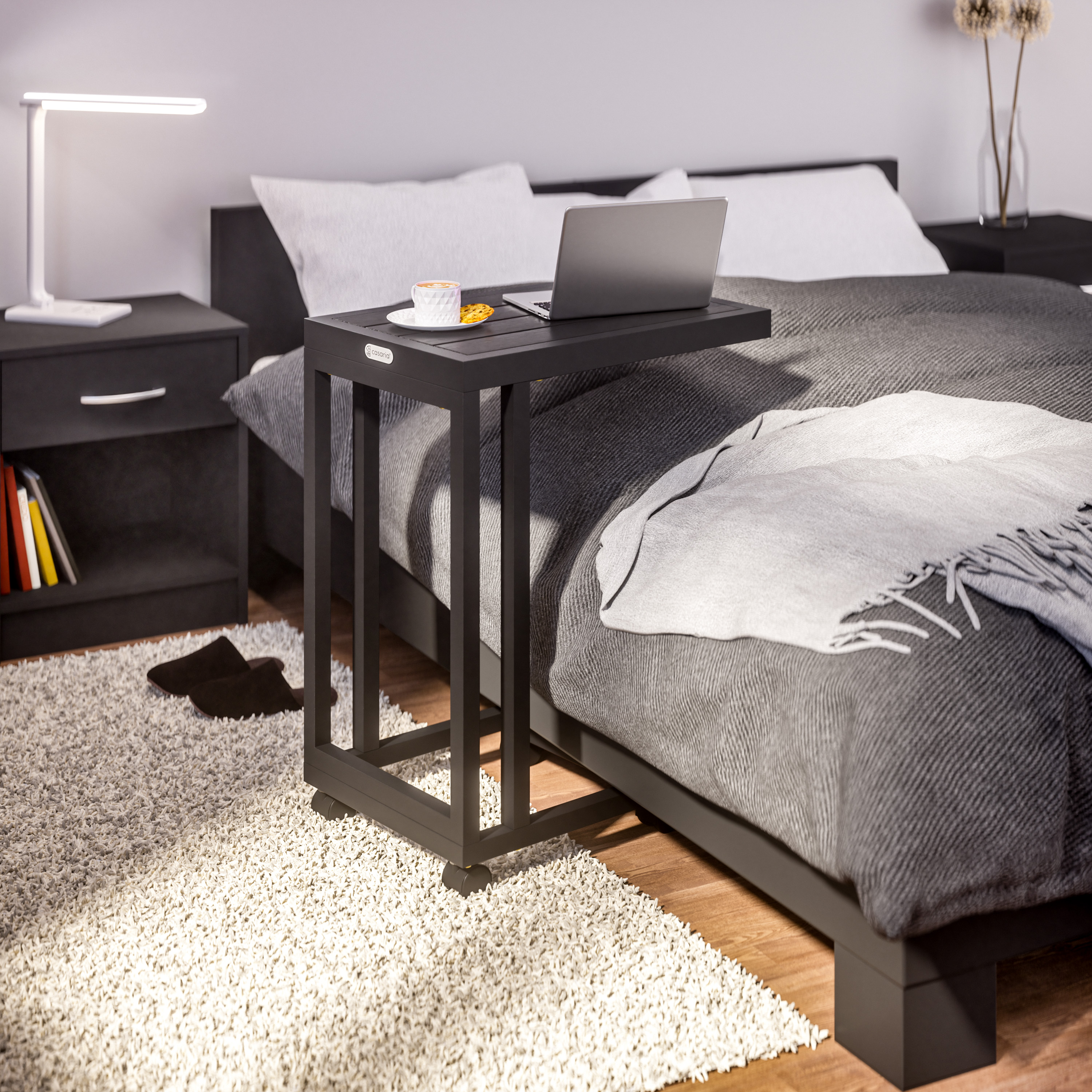 Beistelltisch Schwarz WPC 65,5x50x40cm – Bild 2