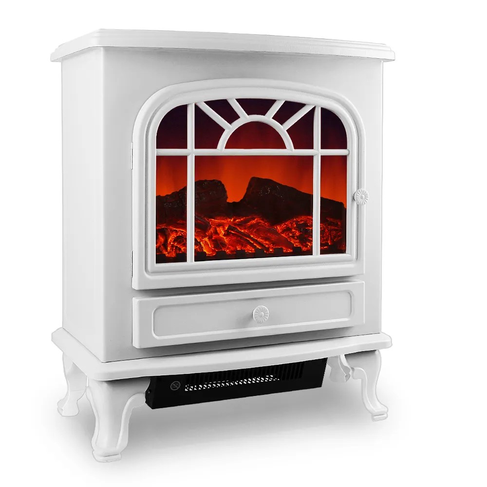 Elektrischer Kamin Weiß 2000W mit Heizlüfter Elektrischer Kamin Weiß 2000W mit Heizlüfter