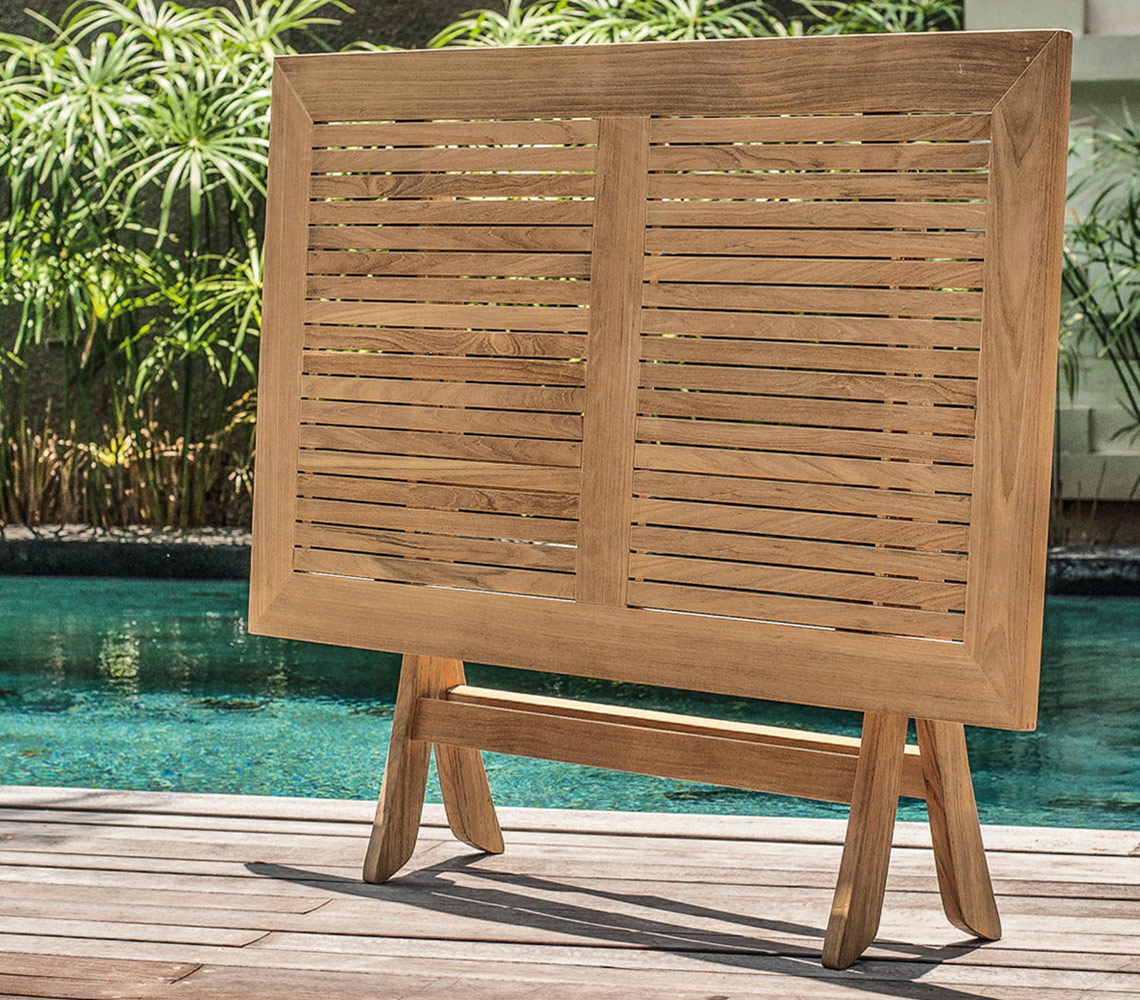 Gartentisch Sunrise 120x70x75cm Teakholz klappbar – Bild 2