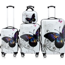 Hartschalenkoffer Set 4-tlg Rollen 360º Beautycase Butterfly Polycarbonat Hartschalenkoffer Set 4-tlg Rollen 360º Beautycase Butterfly Polycarbonat