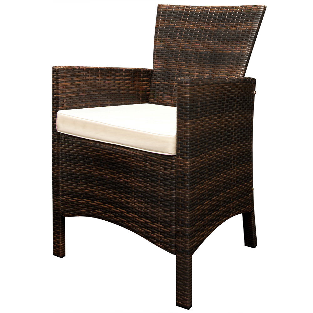 Polyrattan Garten-Sitzgruppe Rom 9-tlg Braun Akazienholz – Bild 2