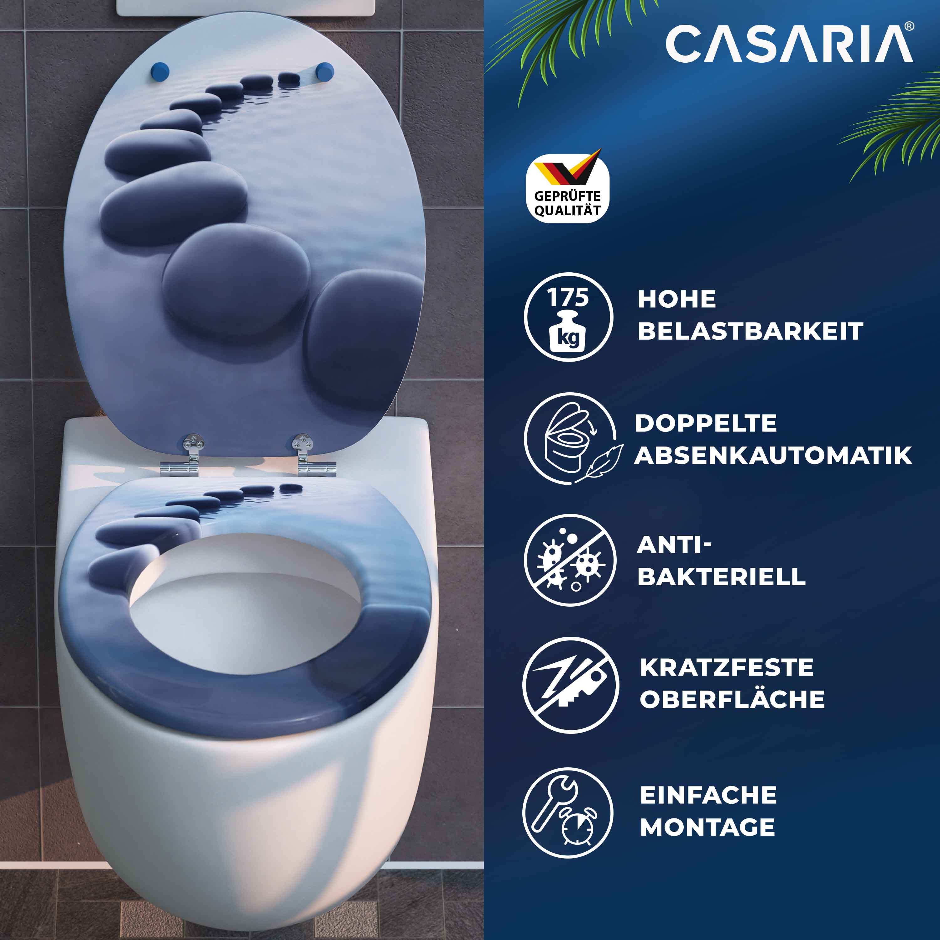 Toilettensitz Stonedesign mit Absenkautomatik – Bild 2