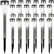 LED Solarleuchte 24er-Set Edelstahl 37cm LED Solarleuchte 24er-Set Edelstahl 37cm