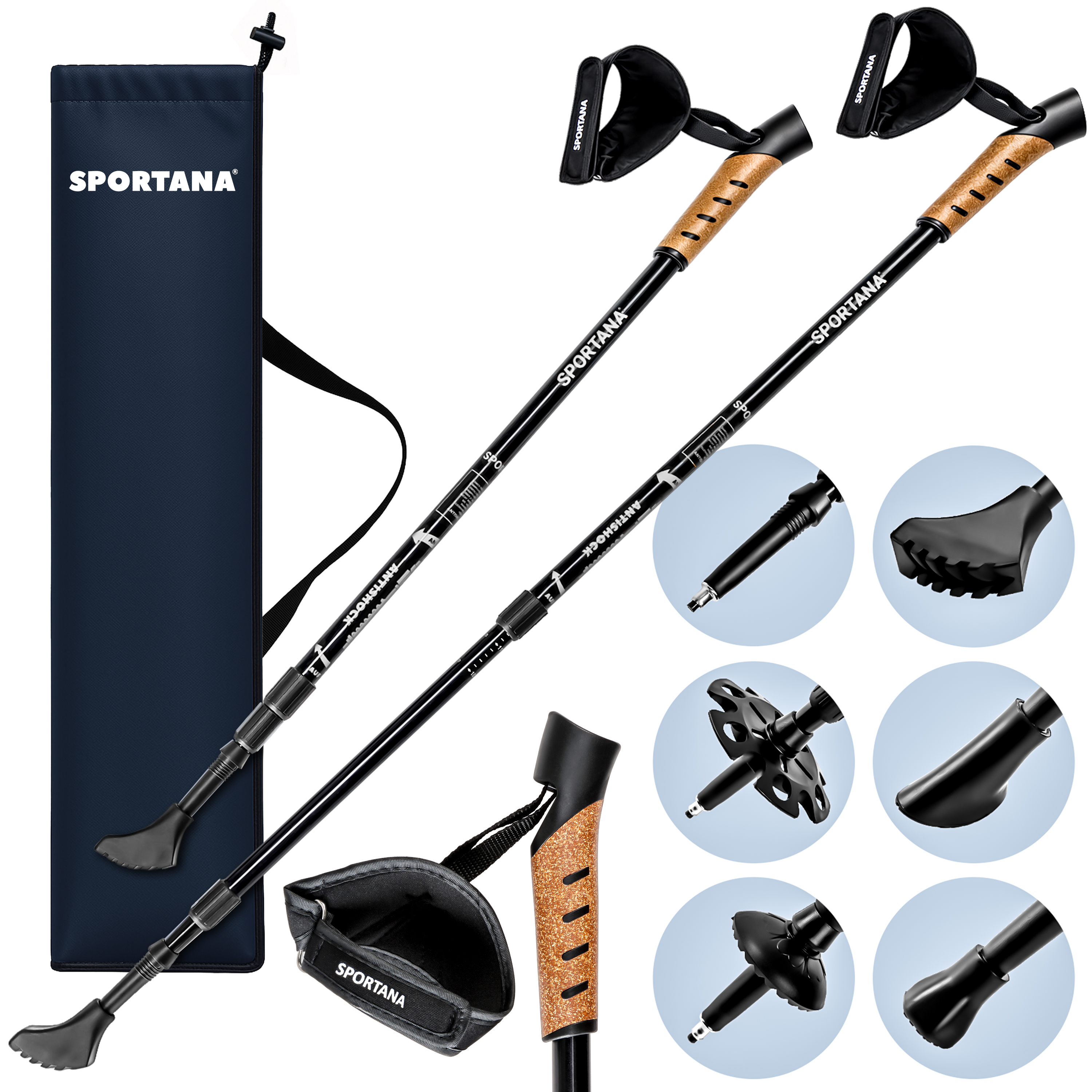 Nordic Walking Stöcke Grau – Bild 2