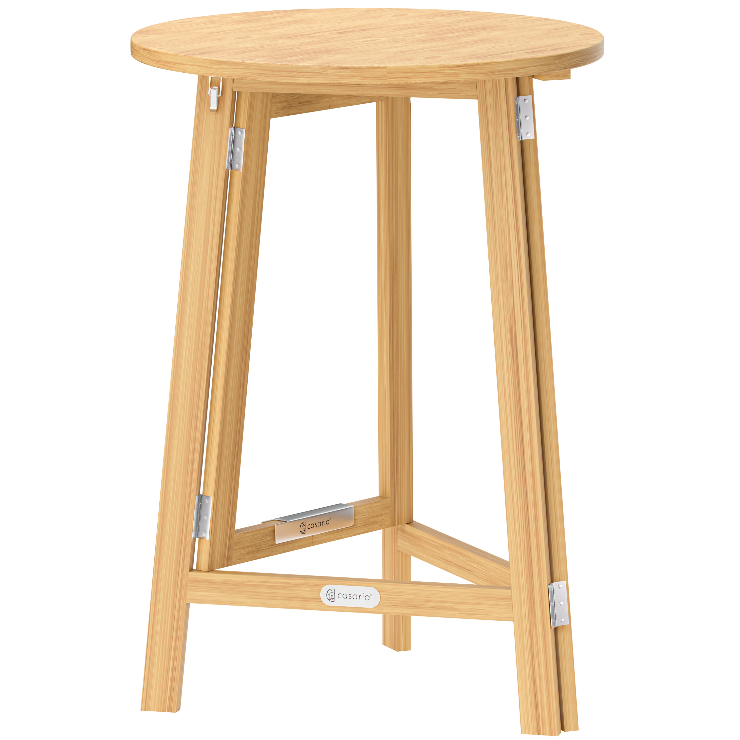 Stehtisch klappbar platzsparend Massivholz Ø78cm 111cm stabiler Stand – Bild 2