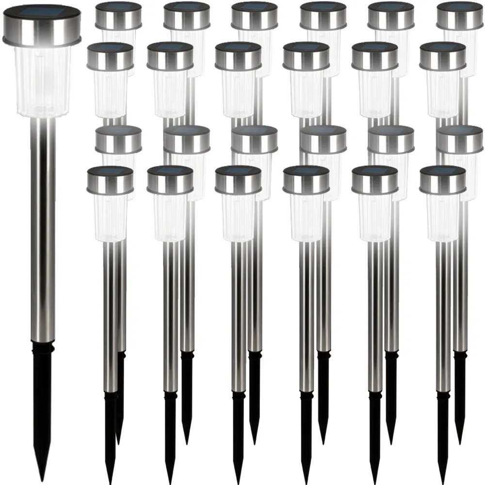 LED Solarleuchte 24er-Set Edelstahl 36,5cm LED Solarleuchte 24er-Set Edelstahl 36,5cm