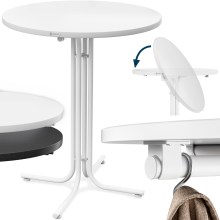 Stehtisch Weiß Ø80x110cm klappbar Outdoor höhenverstellbar bis 100kg Stehtisch Weiß Ø80x110cm klappbar Outdoor höhenverstellbar bis 100kg
