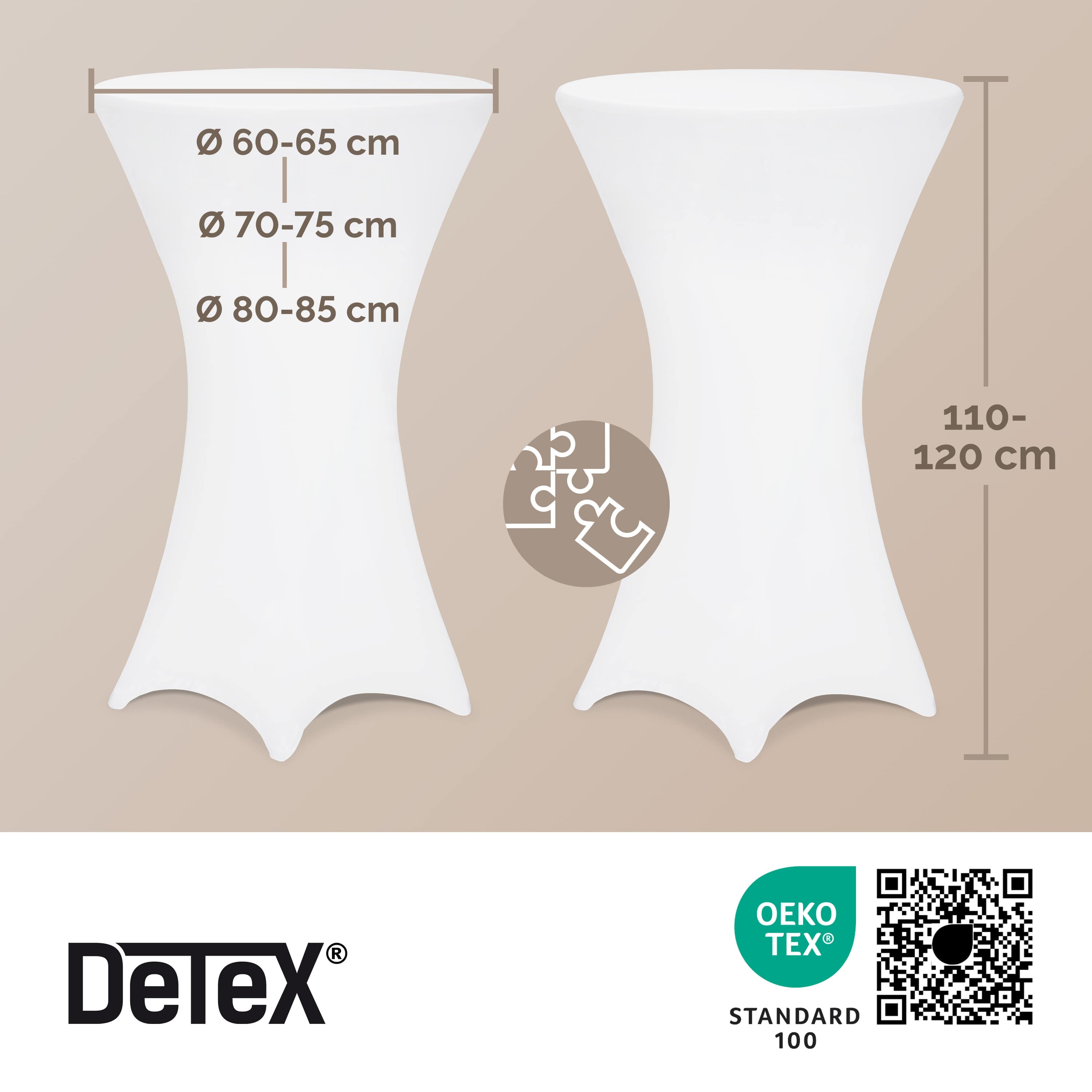 Stehtischhusse 2er-Set Weiß Ø80cm – Bild 2