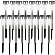 LED Solarleuchte 16er-Set Edelstahl LED Solarleuchte 16er-Set Edelstahl