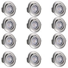 LED Einbauleuchte Krog 12er-Set Nickel LED Einbauleuchte Krog 12er-Set Nickel