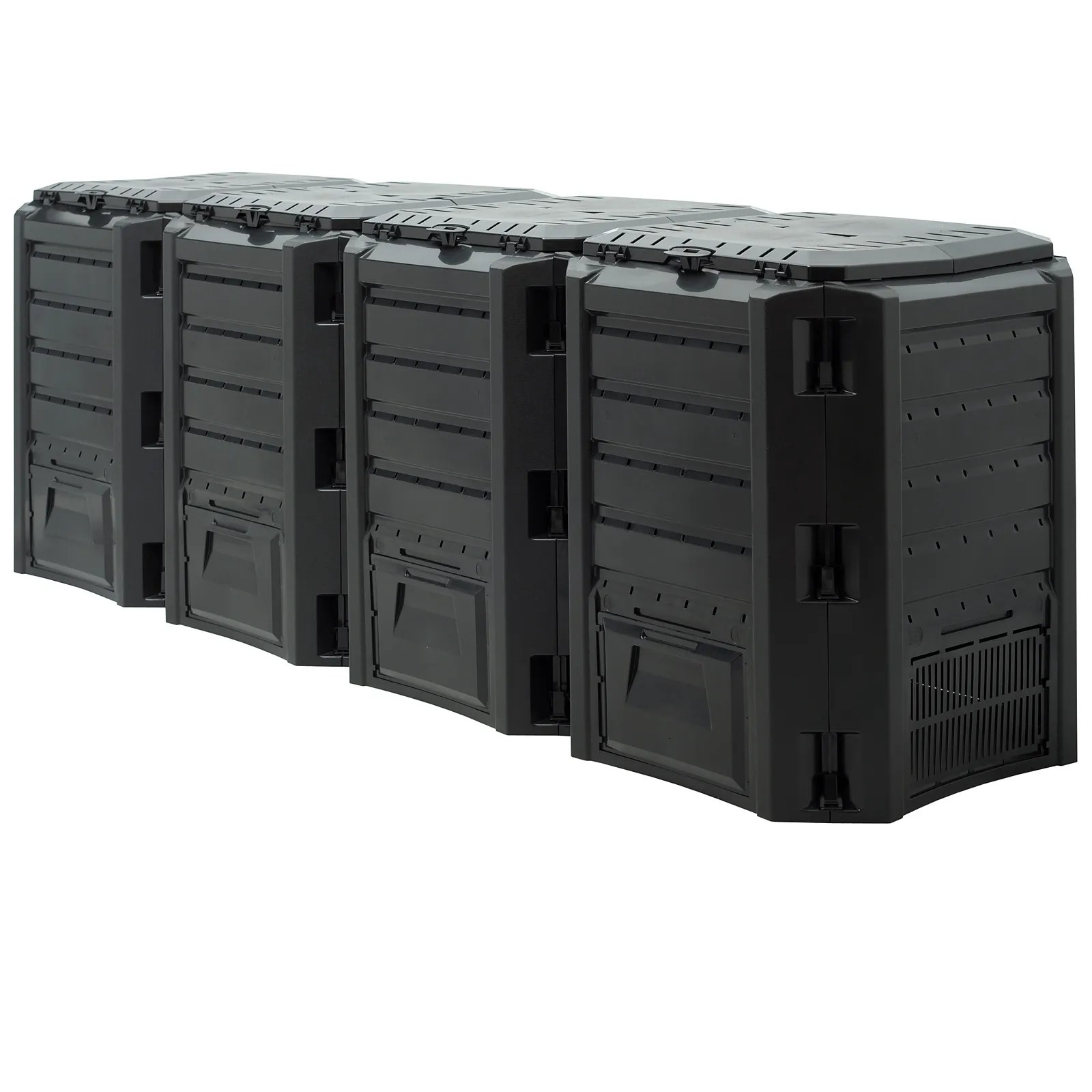 Komposter Schwarz 1600L 261x72x83cm Komposter Schwarz 1600L 261x72x83cm