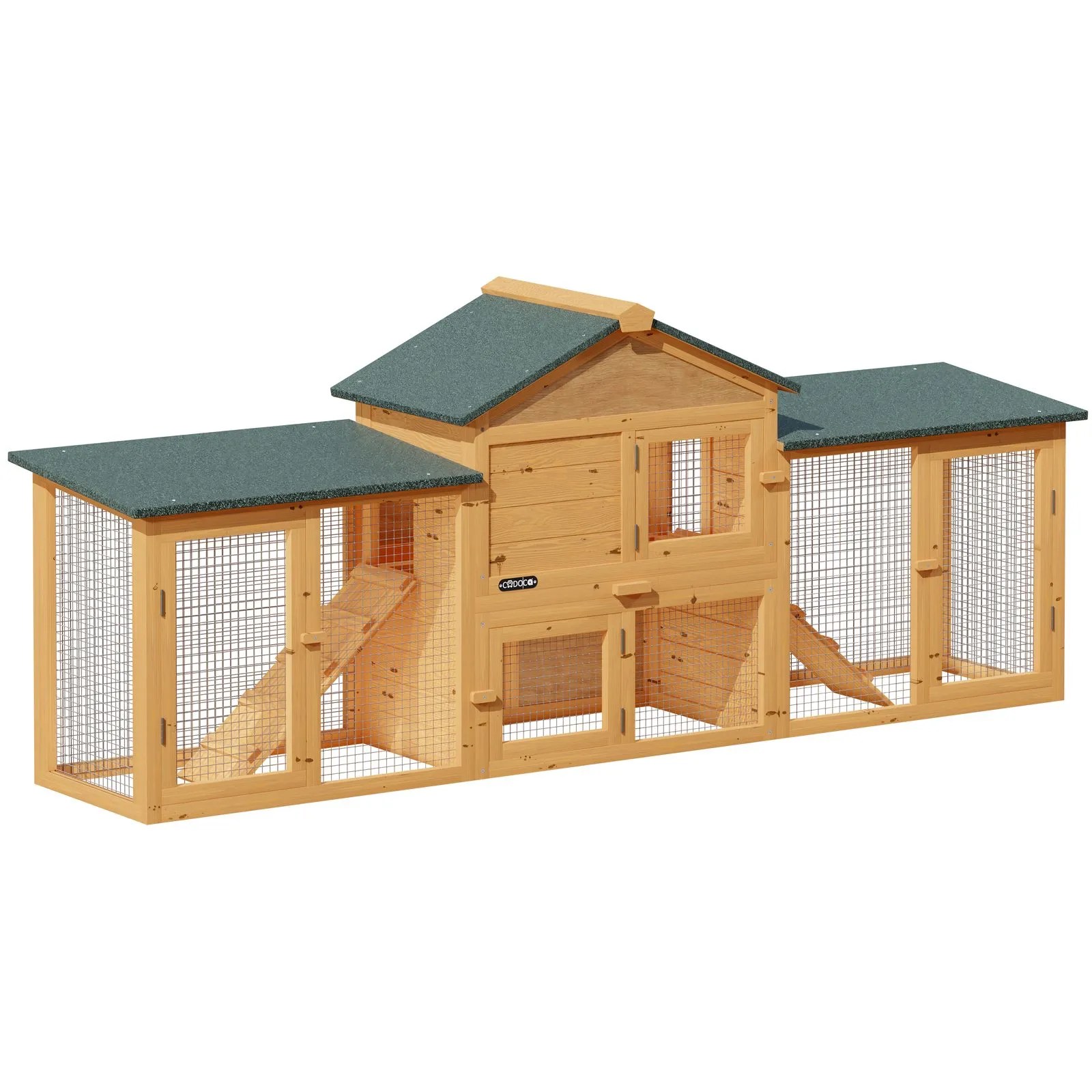 Hasenstall Kaninchenstall 2 Etagen 204x45x84cm Hasenstall Kaninchenstall 2 Etagen 204x45x84cm