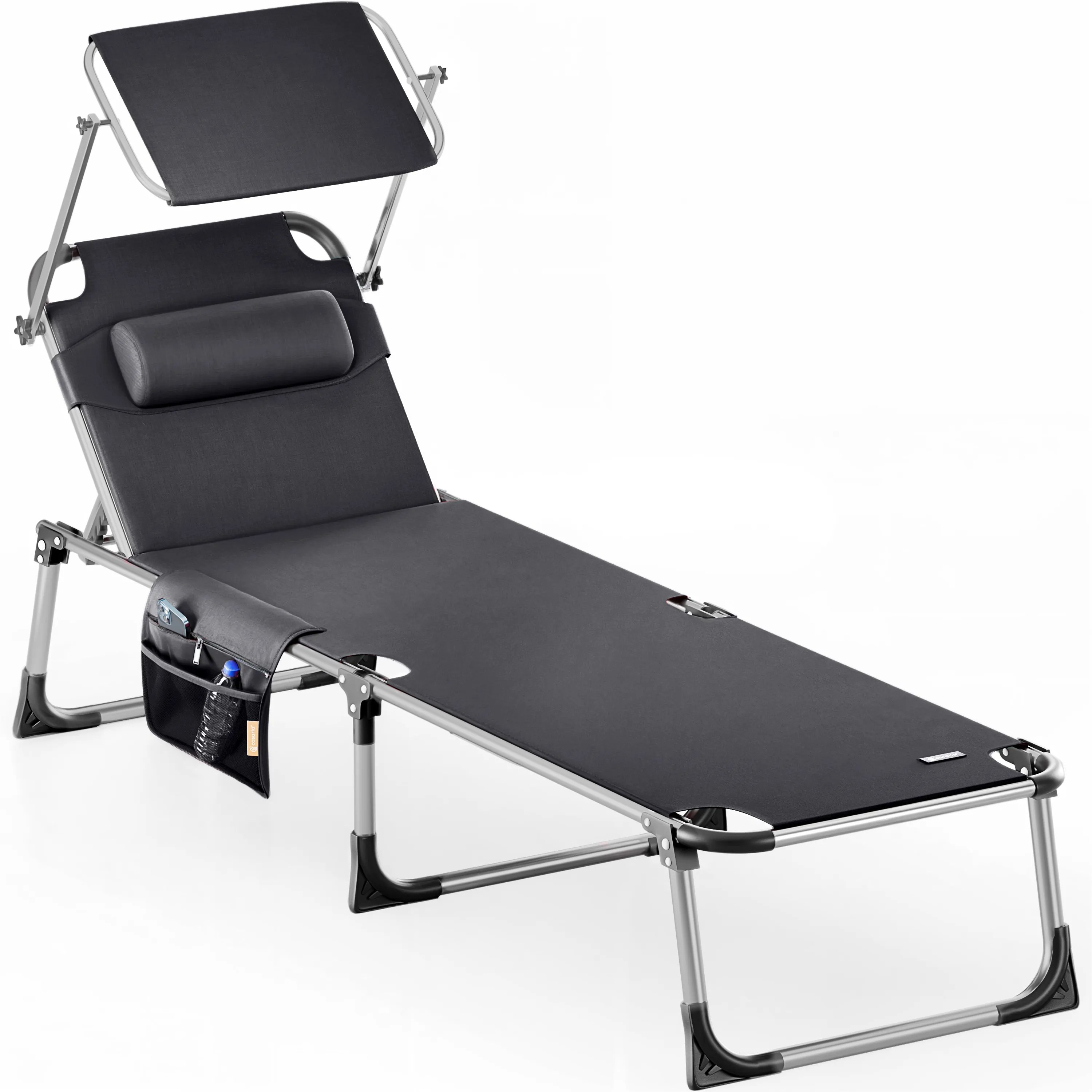 Gartenliege Malta Anthrazit 210x61x35cm Alu Sonnendach Gartenliege Malta Anthrazit 210x61x35cm Alu Sonnendach