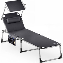 Gartenliege Malta Anthrazit 210x61x35cm Alu Sonnendach Gartenliege Malta Anthrazit 210x61x35cm Alu Sonnendach