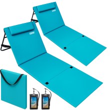 Strandmatte 2er-Set Türkis 158x56x46cm gepolstert Strandmatte 2er-Set Türkis 158x56x46cm gepolstert