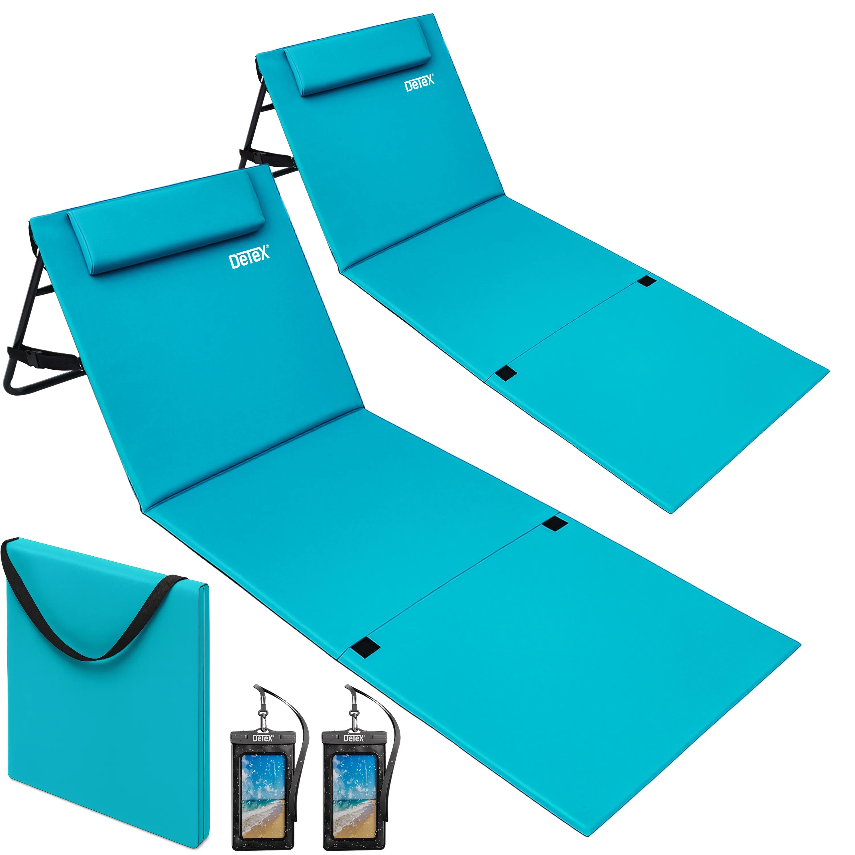 Strandmatte 2er-Set Türkis 158x56x46cm gepolstert Strandmatte 2er-Set Türkis 158x56x46cm gepolstert