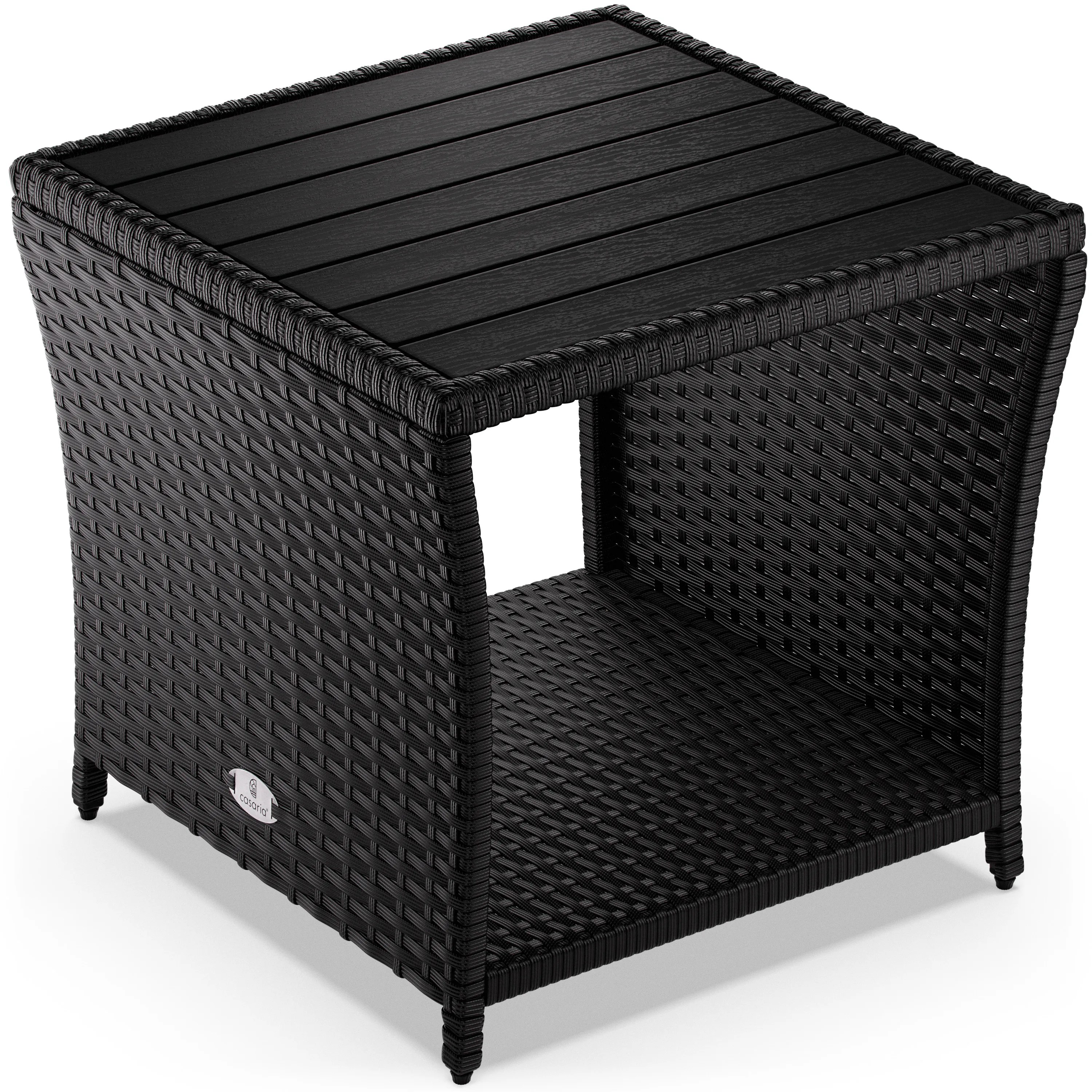 Polyrattan Beistelltisch Vedis Schwarz 45x45x40cm Polyrattan Beistelltisch Vedis Schwarz 45x45x40cm