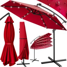 LED Solar Ampelschirm Haiti Rot Ø307cm mit UV-Schutz 80+ & Schutzhülle LED Solar Ampelschirm Haiti Rot Ø307cm mit UV-Schutz 80+ & Schutzhülle