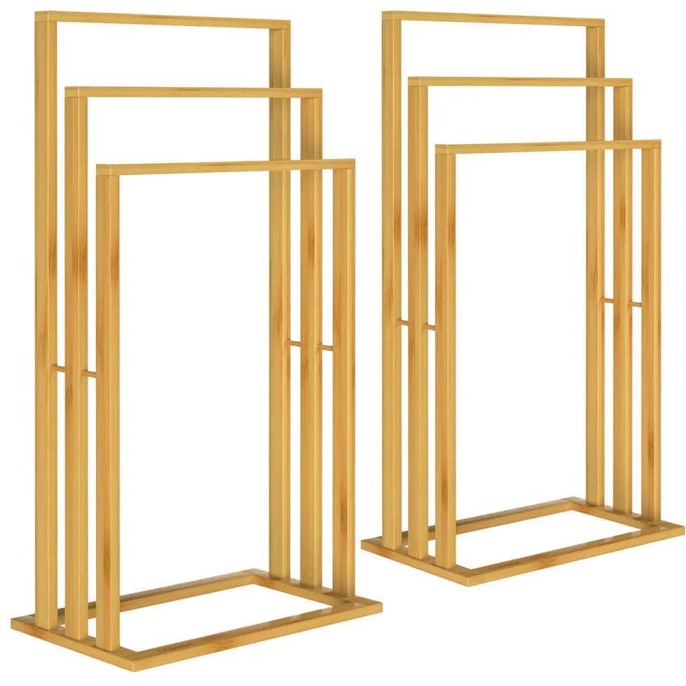 Handtuchhalter 2er-Set Bambus 40x24x82cm Handtuchhalter 2er-Set Bambus 40x24x82cm