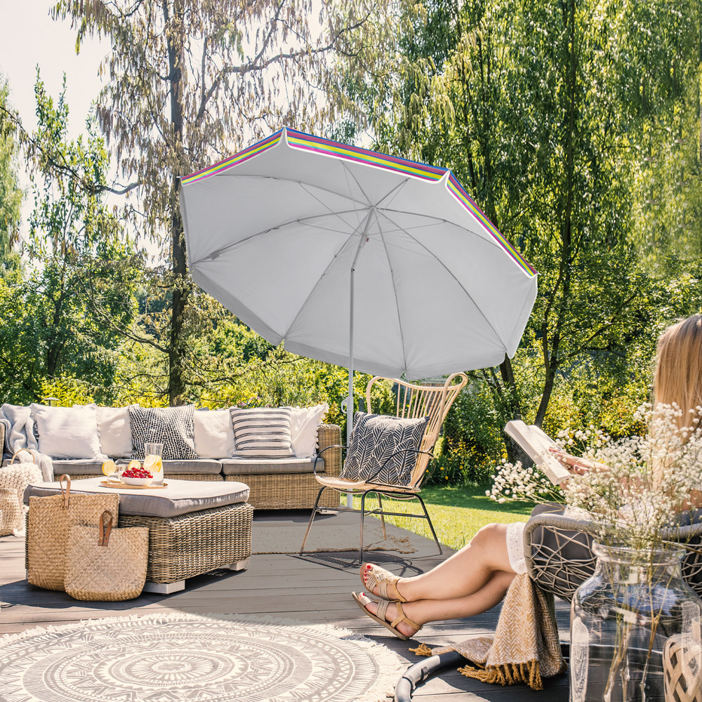 Sonnenschirm Cyprus Bunt 180cm UV-Schutz 50+ Neigefunktion – Bild 2