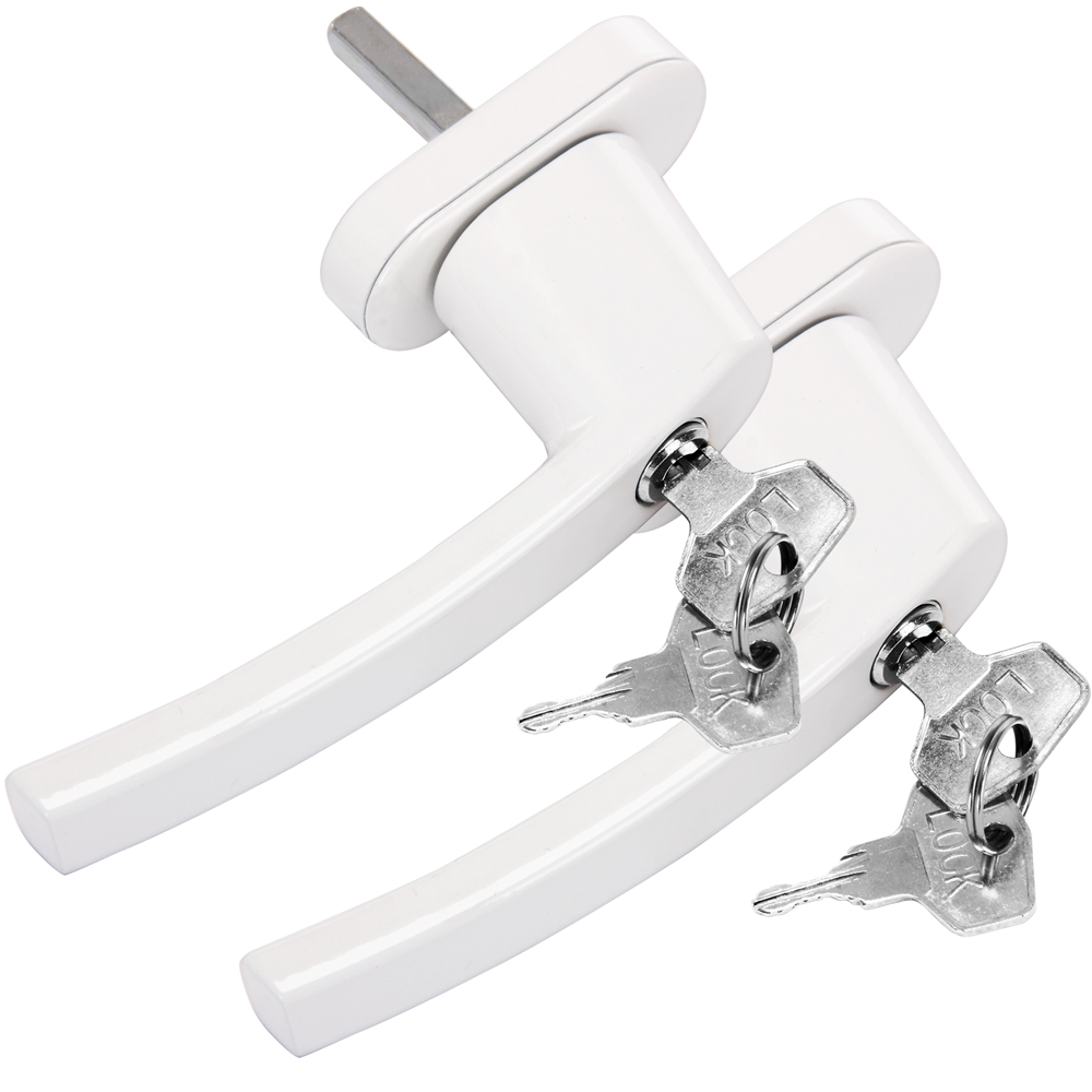 Fenstergriff 2er-Set Weiß abschließbar – Bild 2
