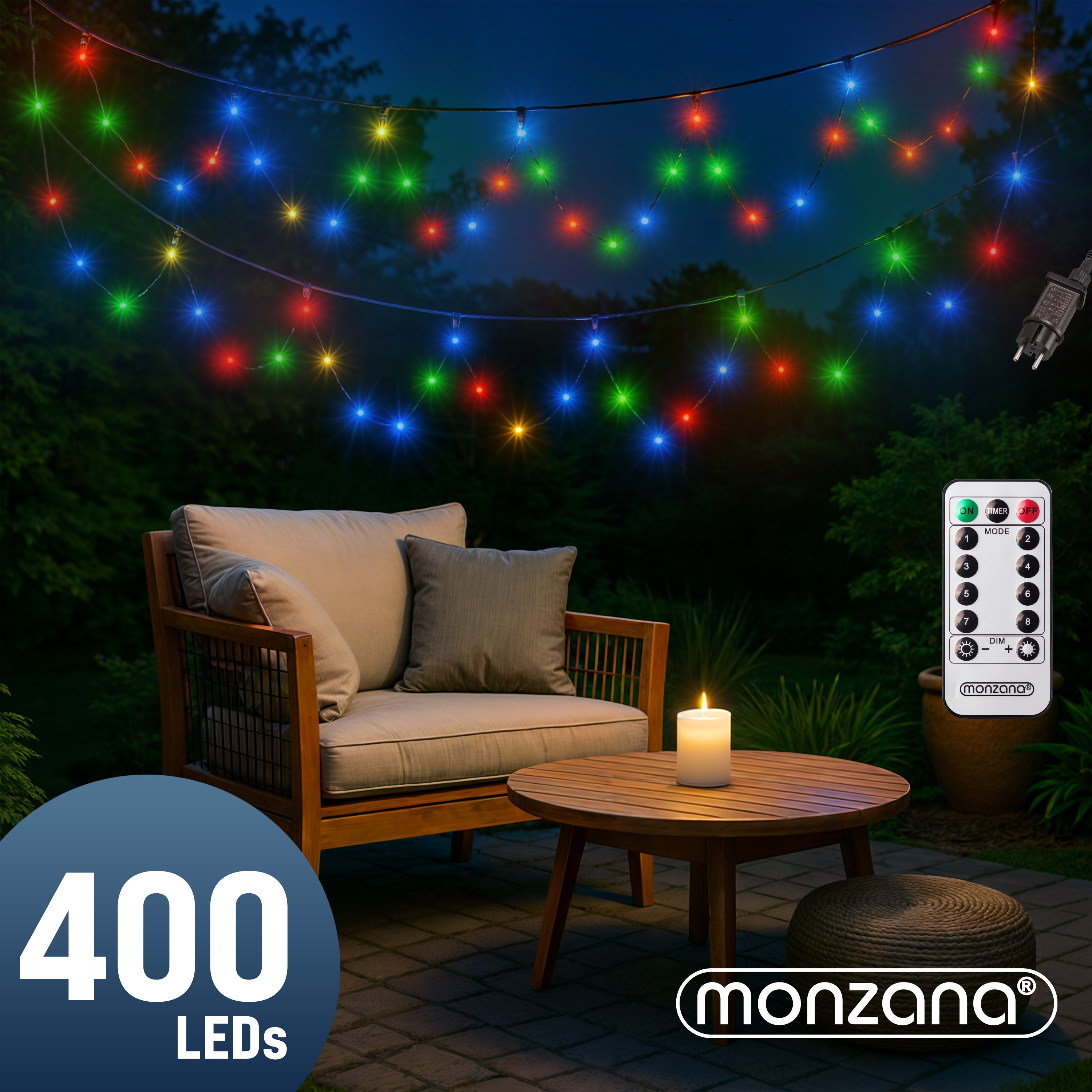 Lichterkette Weihnachten Bunt 40m Fernbedienung – Bild 2