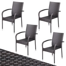 Polyrattan Stapelstuhl Comfort 4er-Set Braun Polyrattan Stapelstuhl Comfort 4er-Set Braun