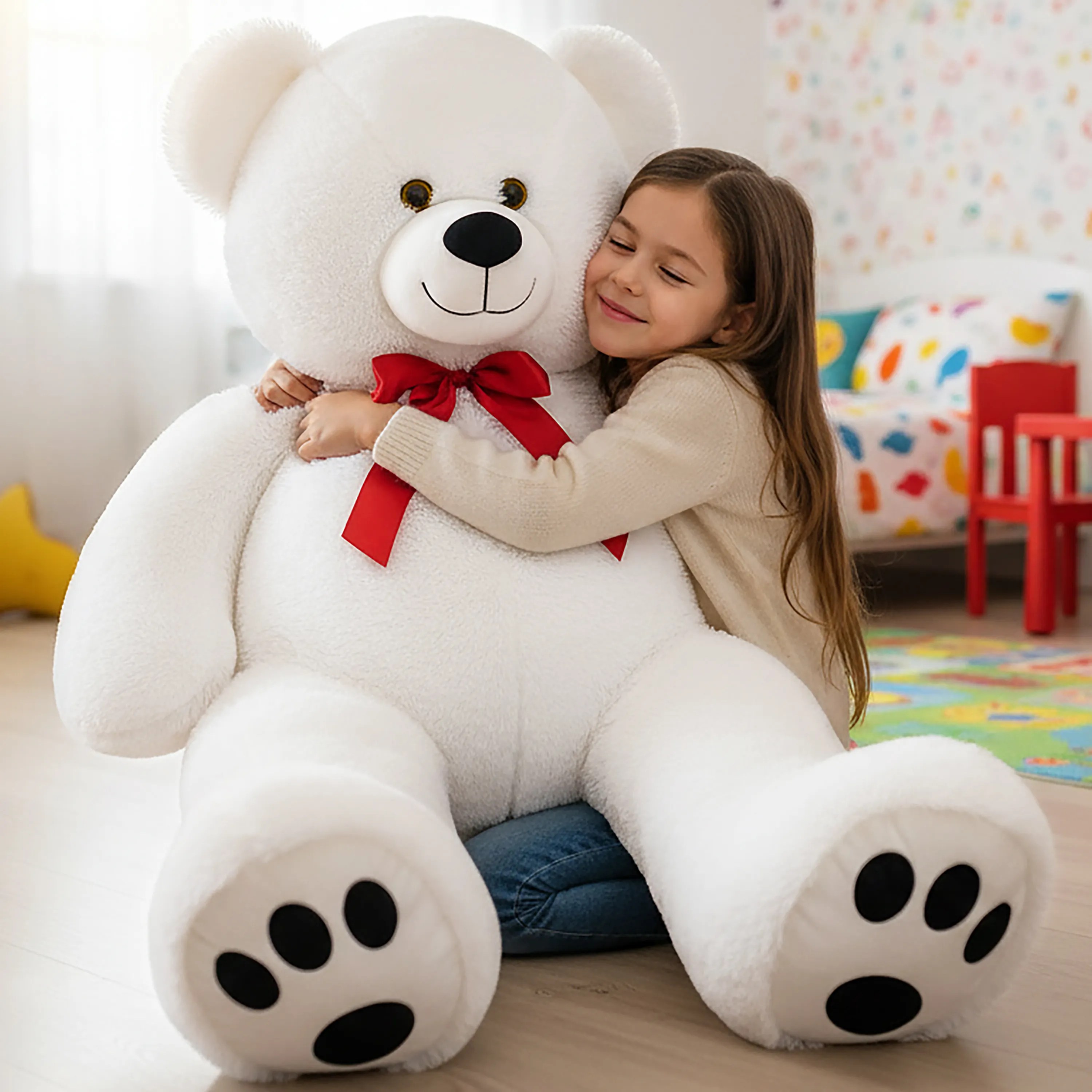 Plüschtier Teddybär XXL Weiß 150cm Plüschtier Teddybär XXL Weiß 150cm