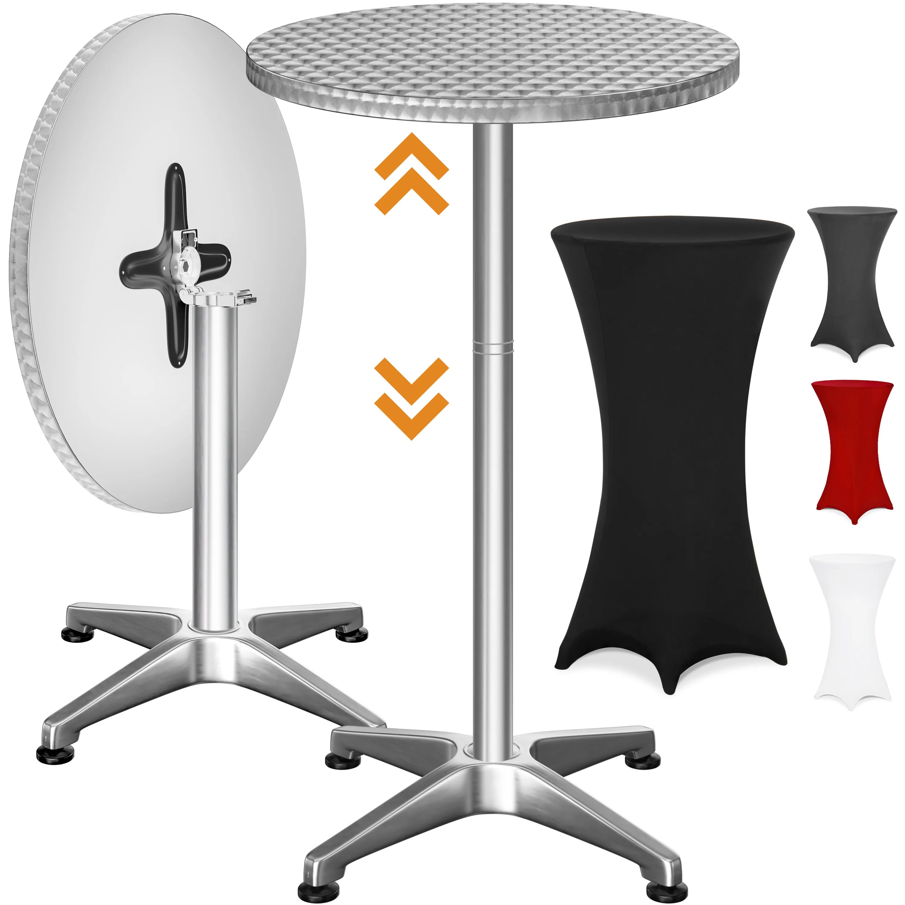 Stehtisch Silber 115x60cm + Husse Schwarz Ø60cm Stehtisch Silber 115x60cm + Husse Schwarz Ø60cm