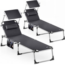 Gartenliege Malta 2er-Set Anthrazit 210x61x35cm Alu Sonnendach Gartenliege Malta 2er-Set Anthrazit 210x61x35cm Alu Sonnendach