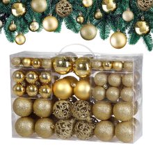 Weihnachtskugeln Gold 100-tlg in matt, glänzend & glitzernd Weihnachtskugeln Gold 100-tlg in matt, glänzend & glitzernd