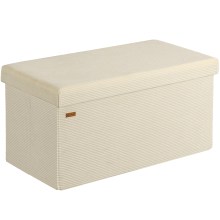 Sitzbank Beige Cord 76x38x38cm MDF faltbar Sitzbank Beige Cord 76x38x38cm MDF faltbar