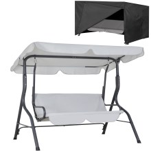 Hollywoodschaukel Hellgrau + Abdeckplane Hollywoodschaukel Hellgrau + Abdeckplane