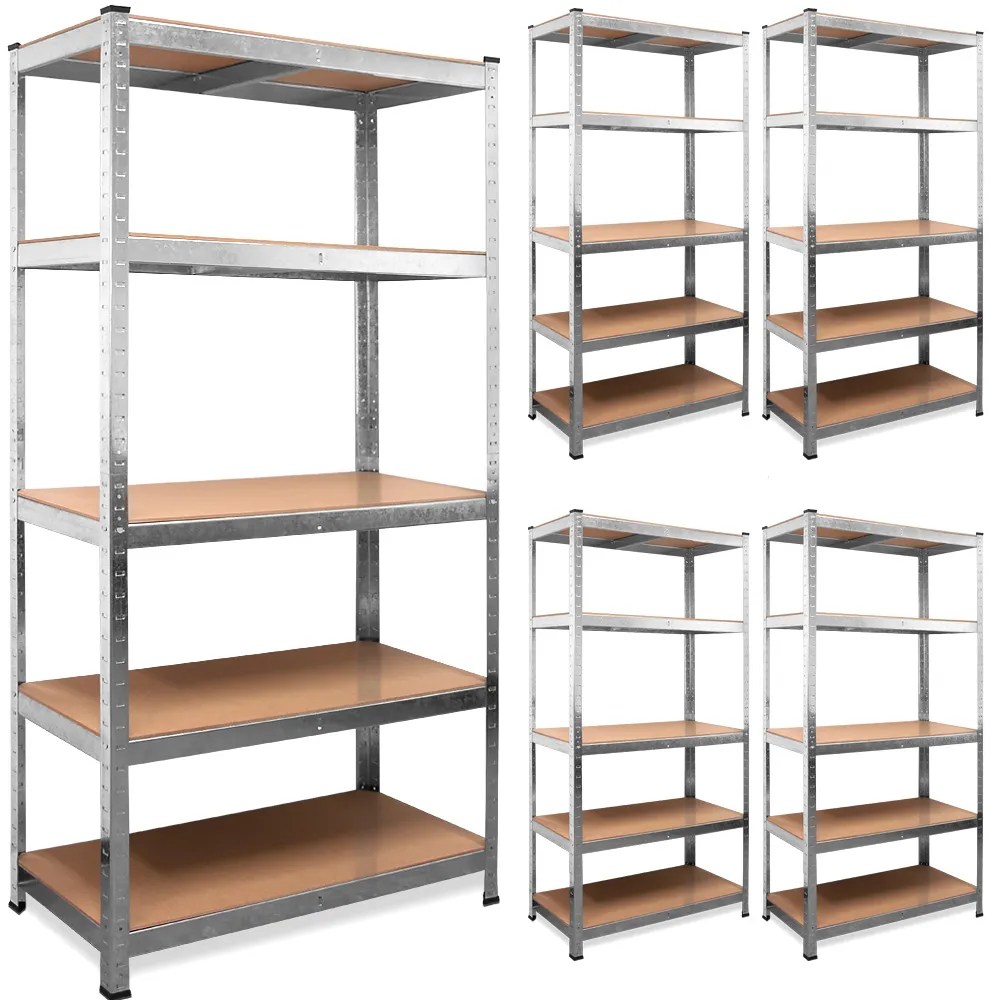 Schwerlastregal 5er-Set 180x90x40cm verzinkt 875kg Schwerlastregal 5er-Set 180x90x40cm verzinkt 875kg