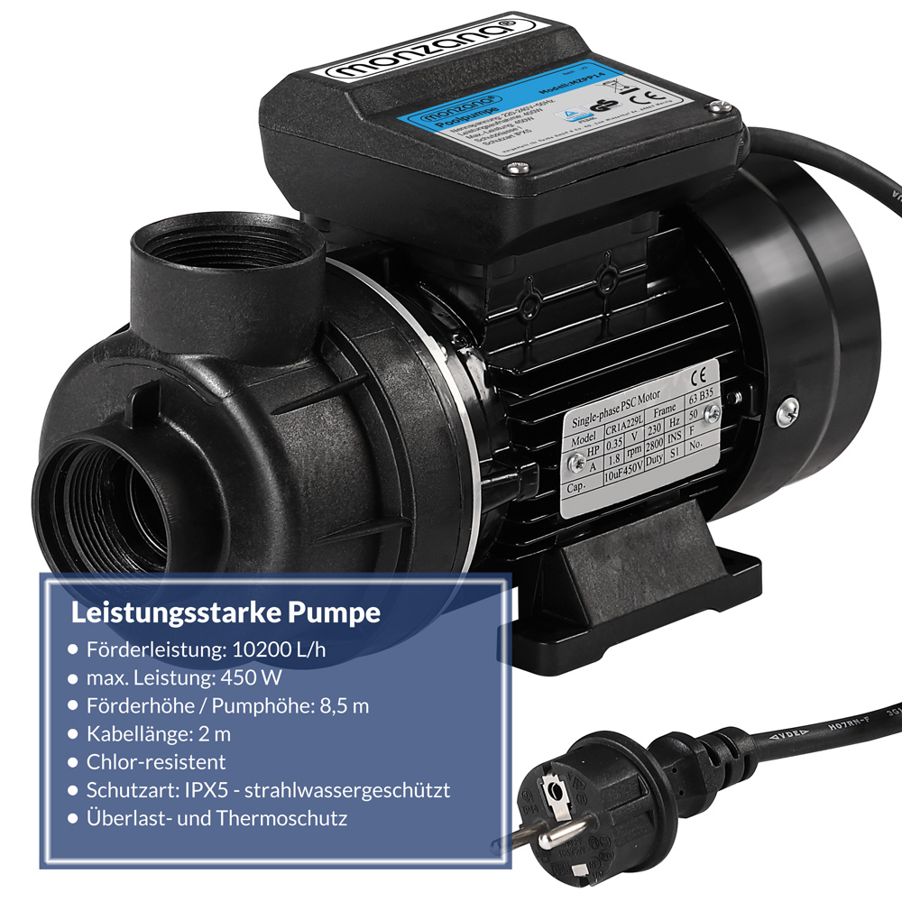 Pumpe Sandfilteranlagen 10200 L/h – Bild 2