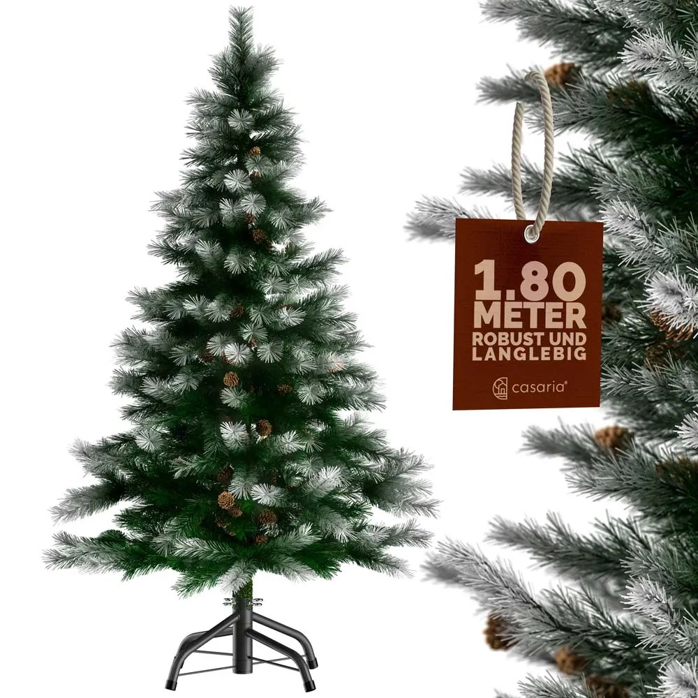 Künstlicher Weihnachtsbaum 180cm PVC Schnee-Optik mit Metallständer Künstlicher Weihnachtsbaum 180cm PVC Schnee-Optik mit Metallständer
