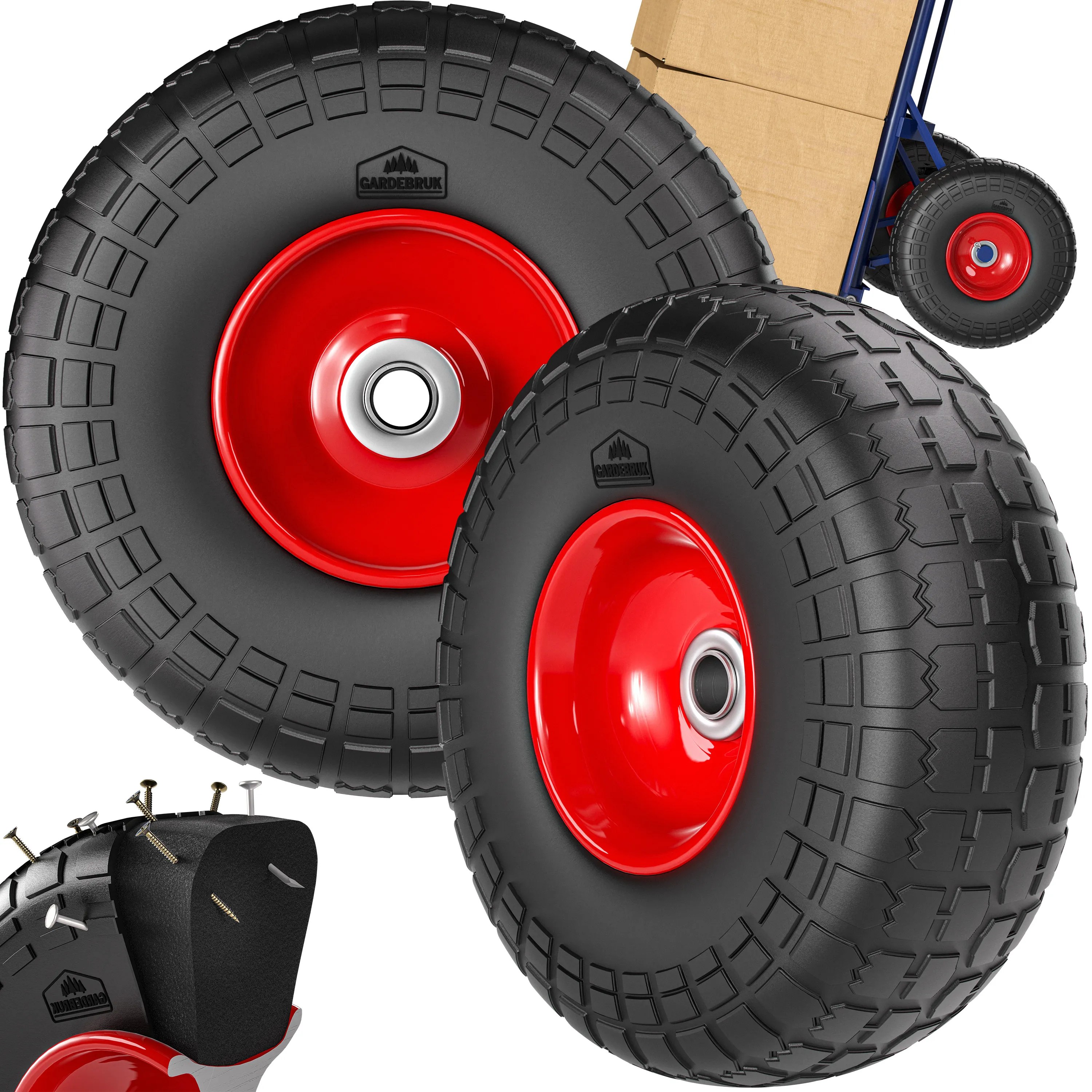 Sackkarrenrad 2er-Set Schwarz Vollgummi Sackkarrenrad 2er-Set Schwarz Vollgummi