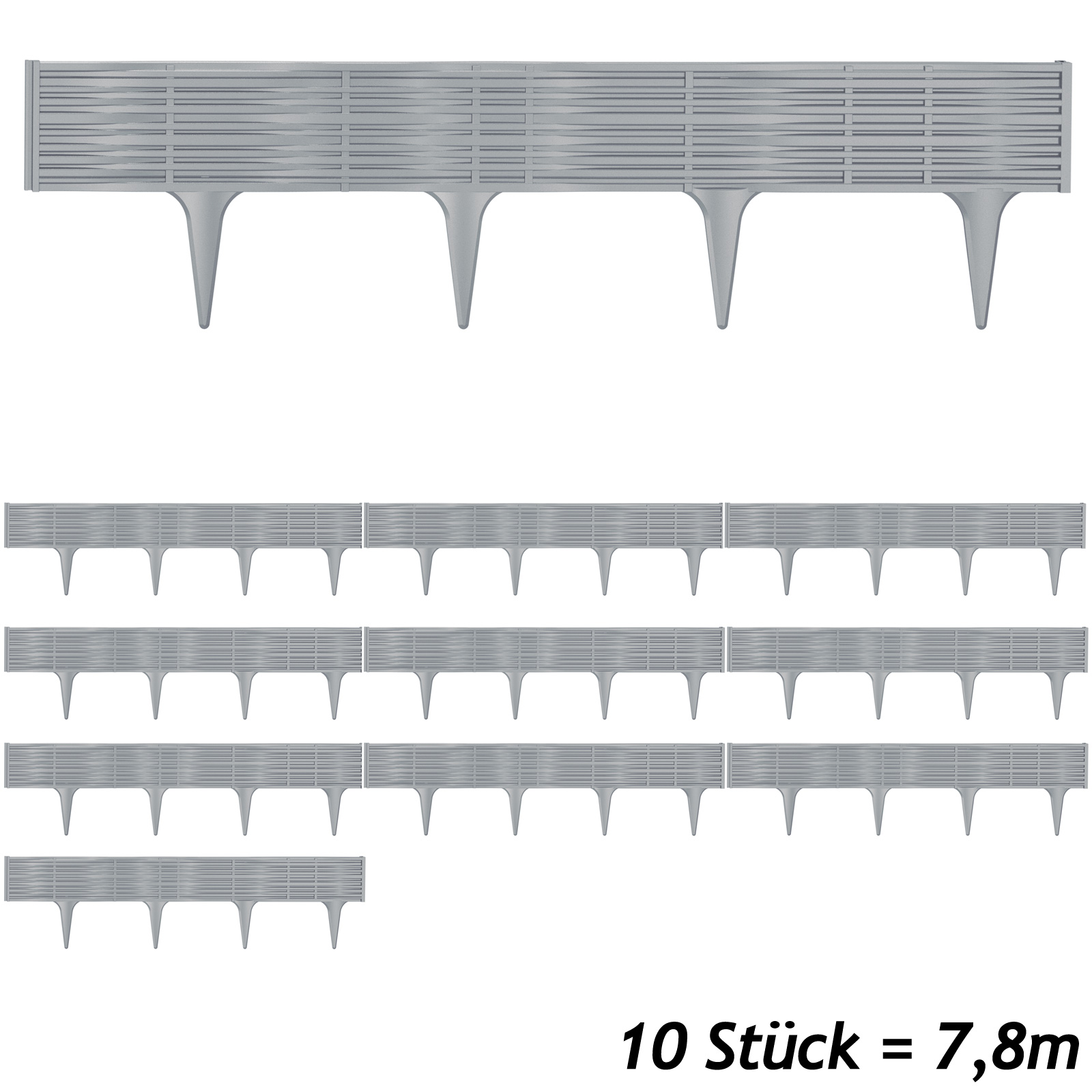 Beeteinfassung 2er-Set Grau 7,8m – Bild 2