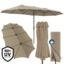 Doppelsonnenschirm Taupe UV-Schutz 80+ Doppelsonnenschirm Taupe UV-Schutz 80+