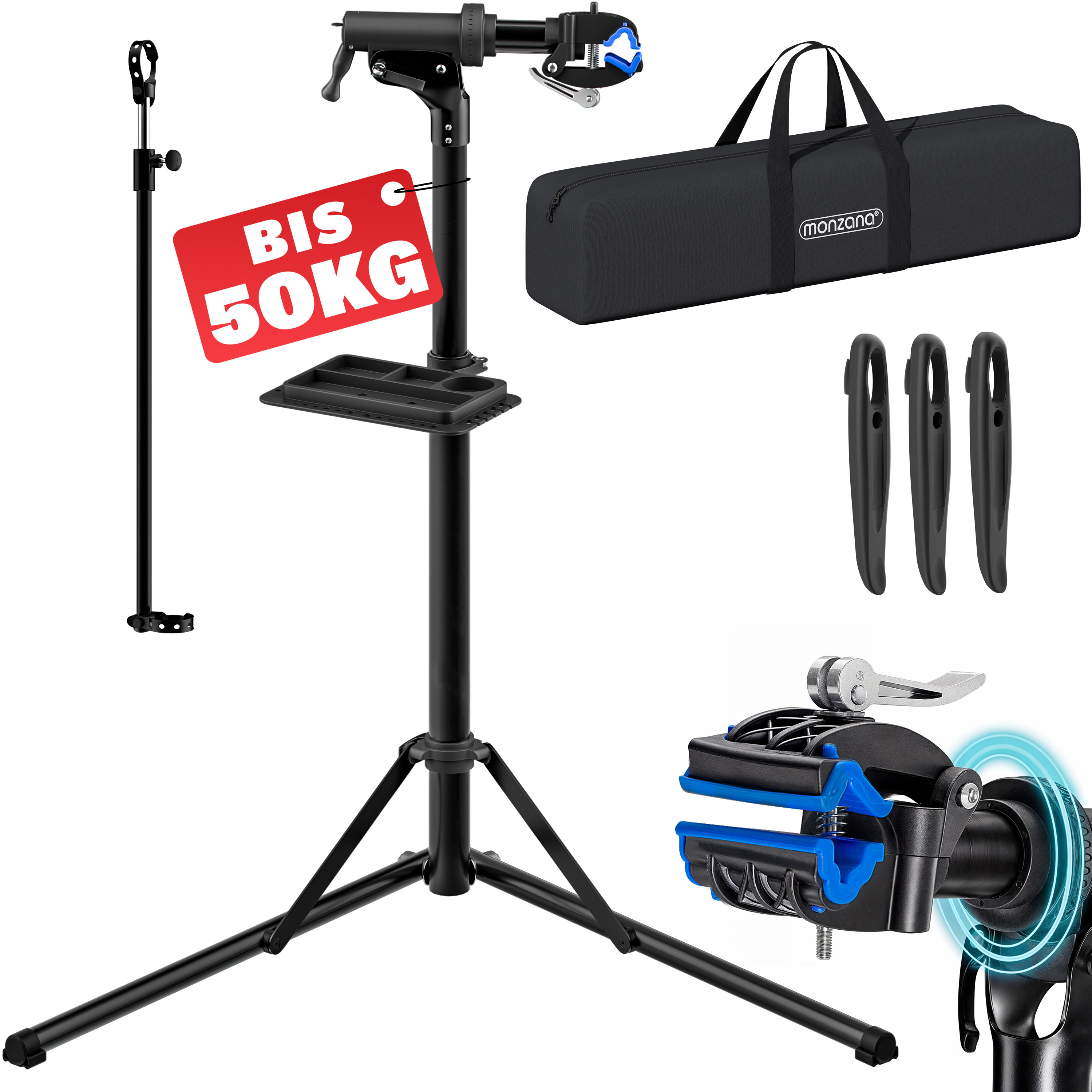 Fahrrad-Montageständer E-Bike bis 50kg + Drehmomentschlüssel – Bild 2