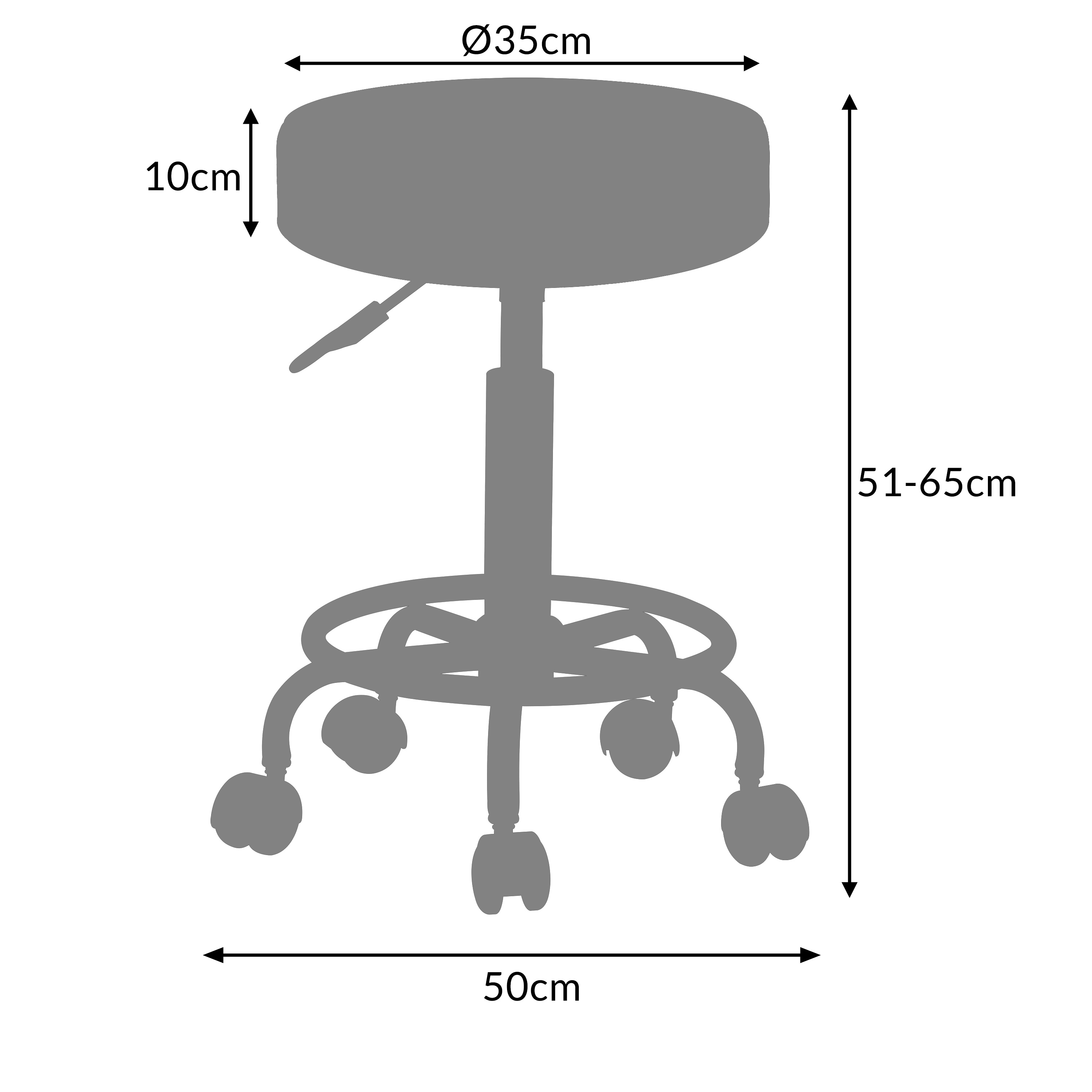 Rollhocker 2er-Set Kunstleder Grau 360° drehbar – Bild 2
