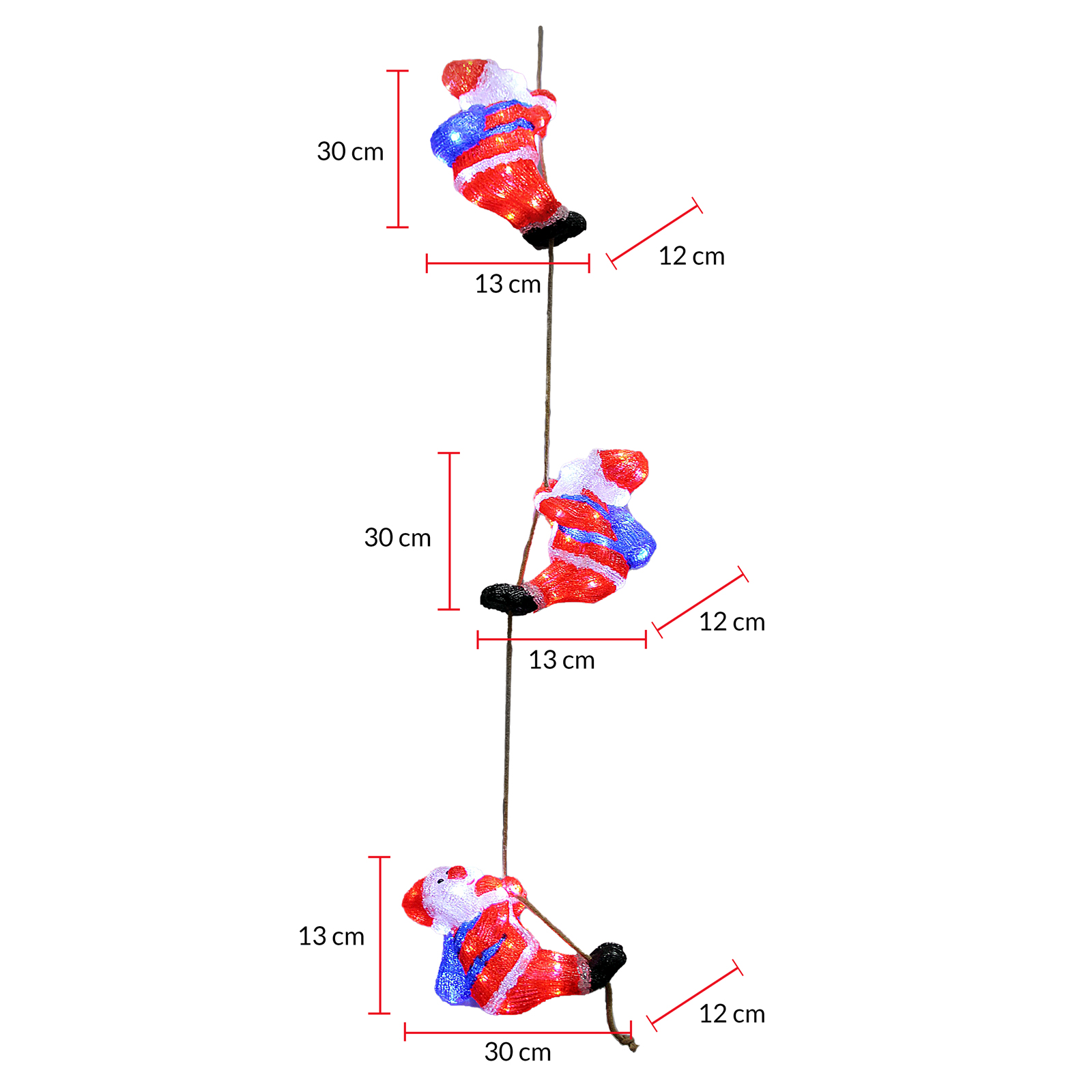 LED Acryl Figur Weihnachtsmann Trio – Bild 2