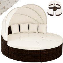 Polyrattan Sonneninsel Braun/Creme Ø230cm Polyrattan Sonneninsel Braun/Creme Ø230cm