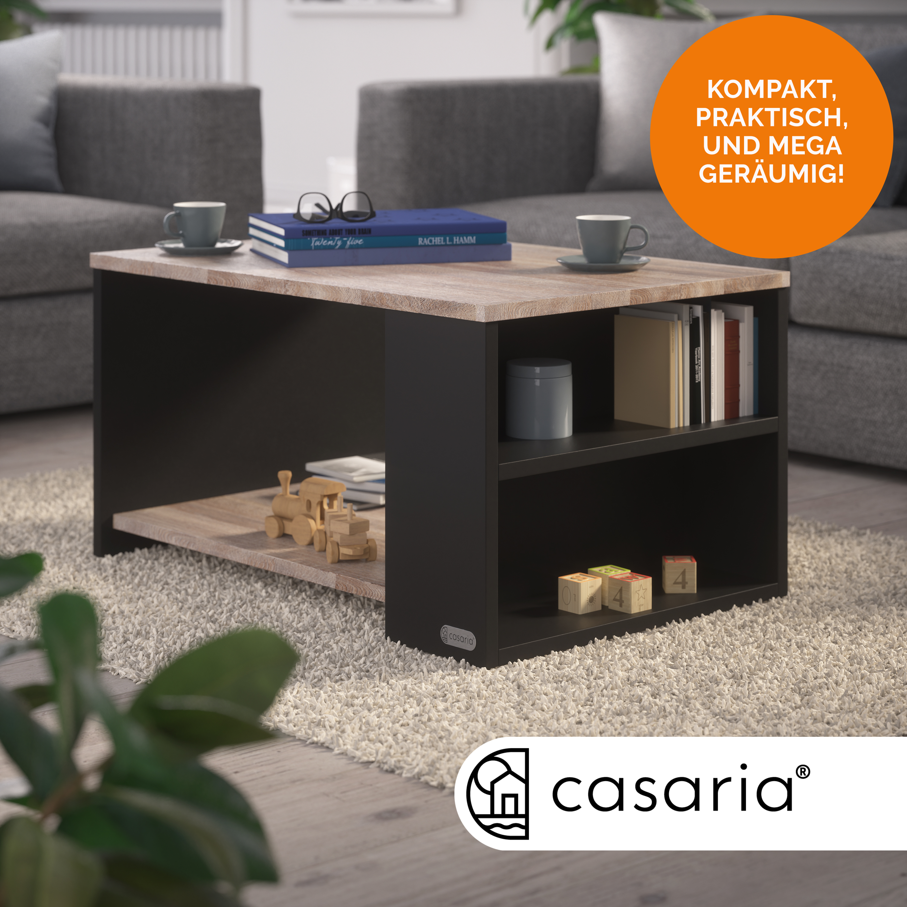 Couchtisch Santa Cruz Holz/Grau 90x60x50cm – Bild 2