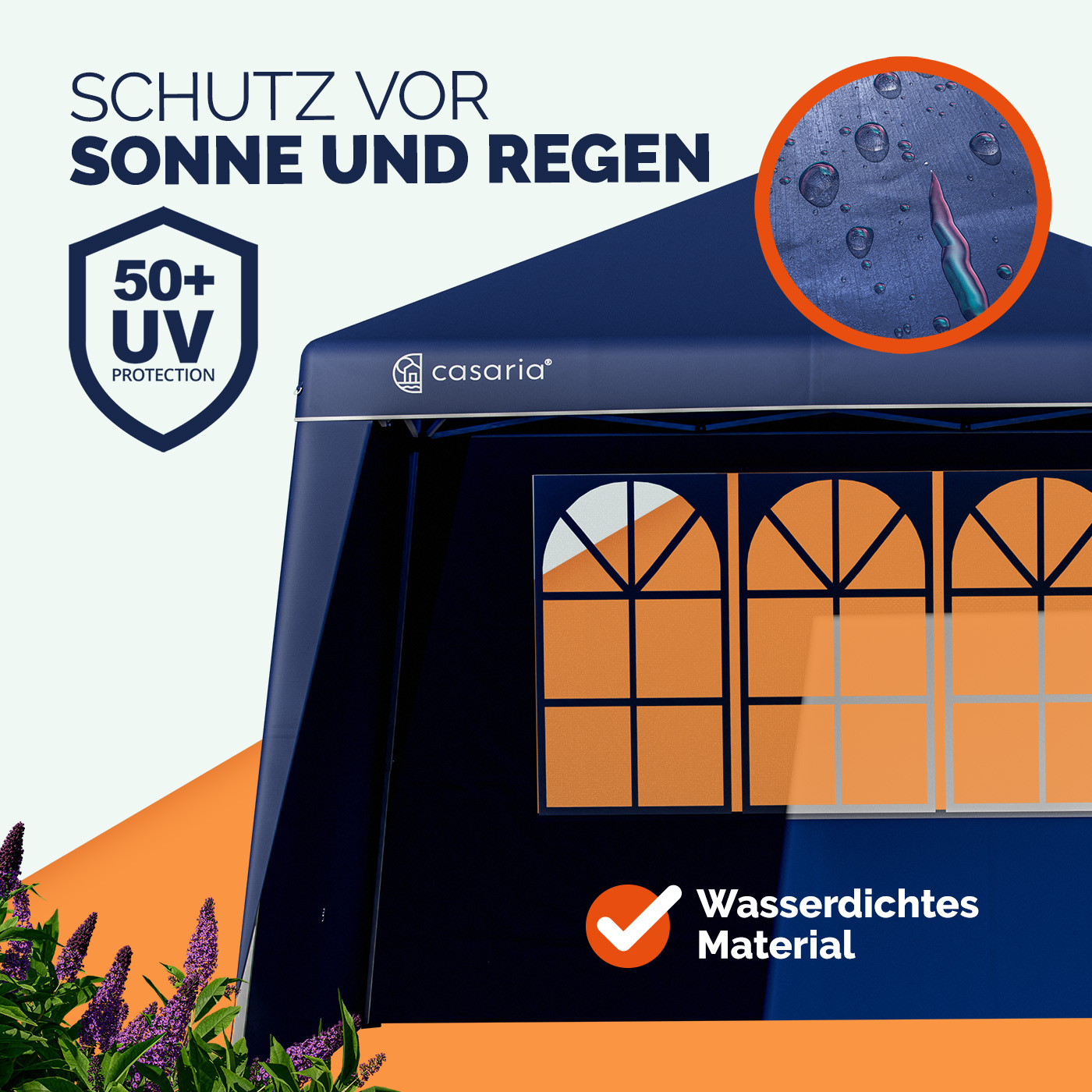 Seitenwand Faltpavillon Capri 2er-Set Blau 3x3m – Bild 2