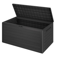 Gartenbox Woody 280L Anthrazit Holzoptik wasserdicht Gartenbox Woody 280L Anthrazit Holzoptik wasserdicht